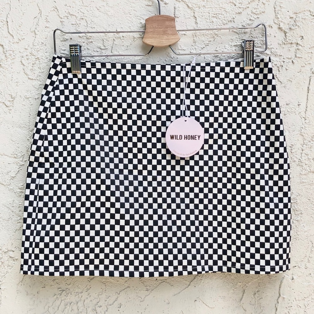 NWT Wild Honey Checkered Mini Skirt